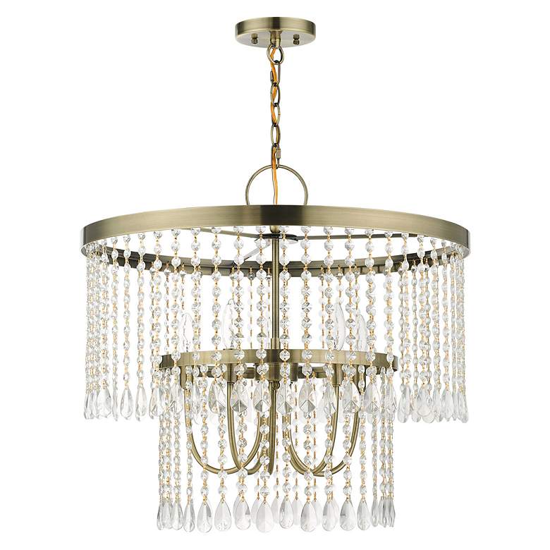 Image 3 Elizabeth 5 Light Antique Brass Pendant Chandelier more views