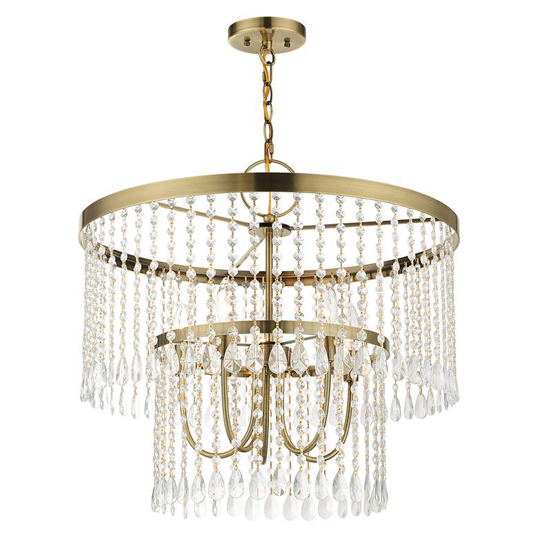 Image 4 Elizabeth 5 Light Antique Brass Pendant Chandelier more views