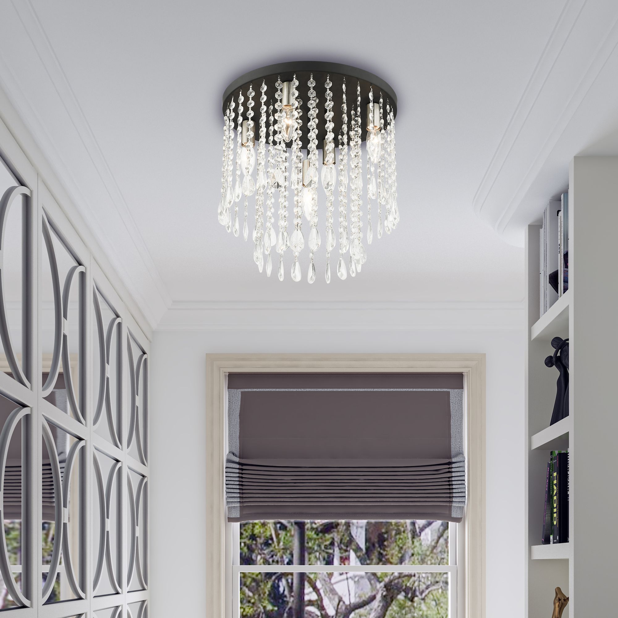 Elizabeth 5 Light Black Flush Mount