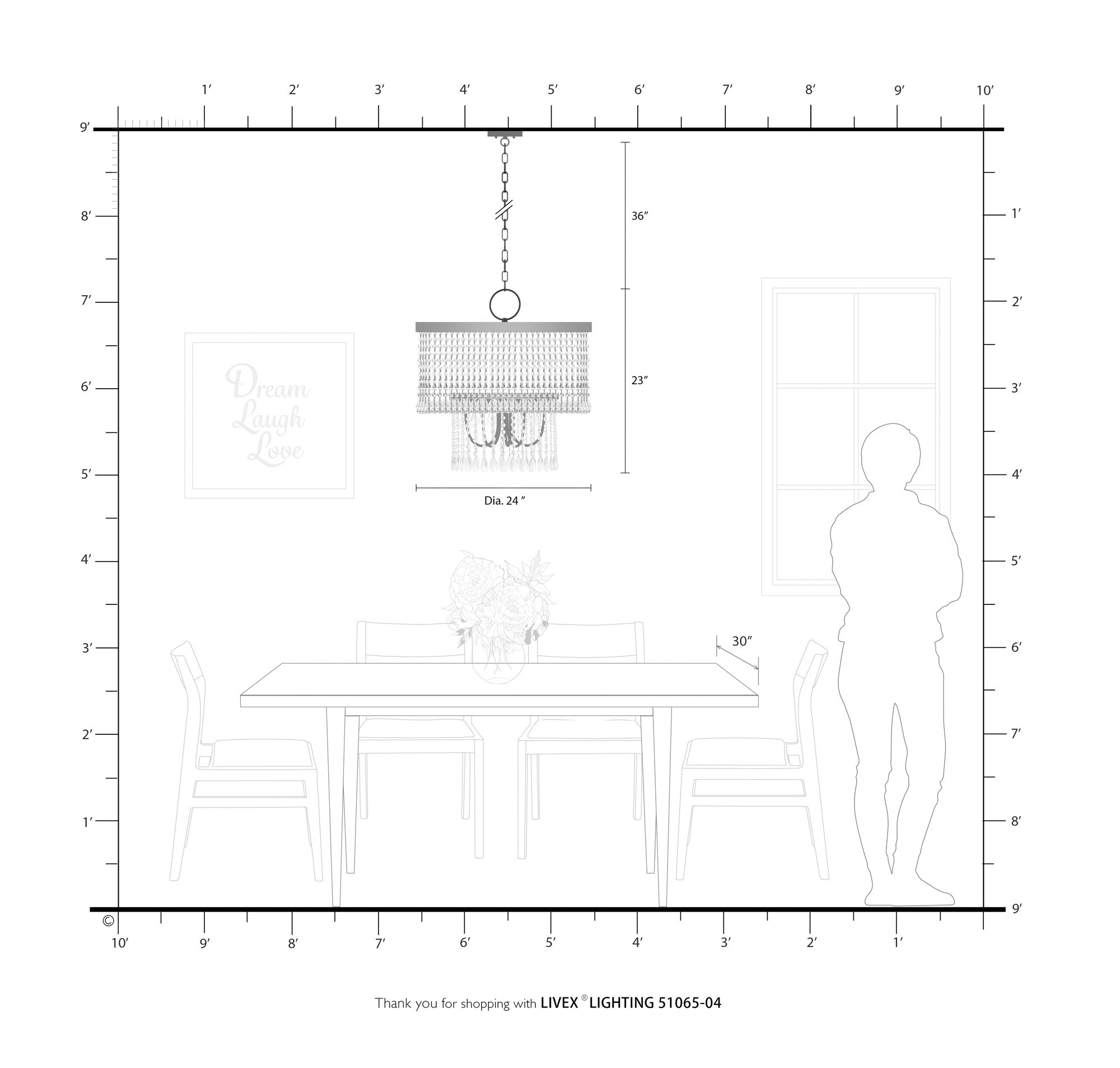 Elizabeth 5 Light Black Pendant Chandelier