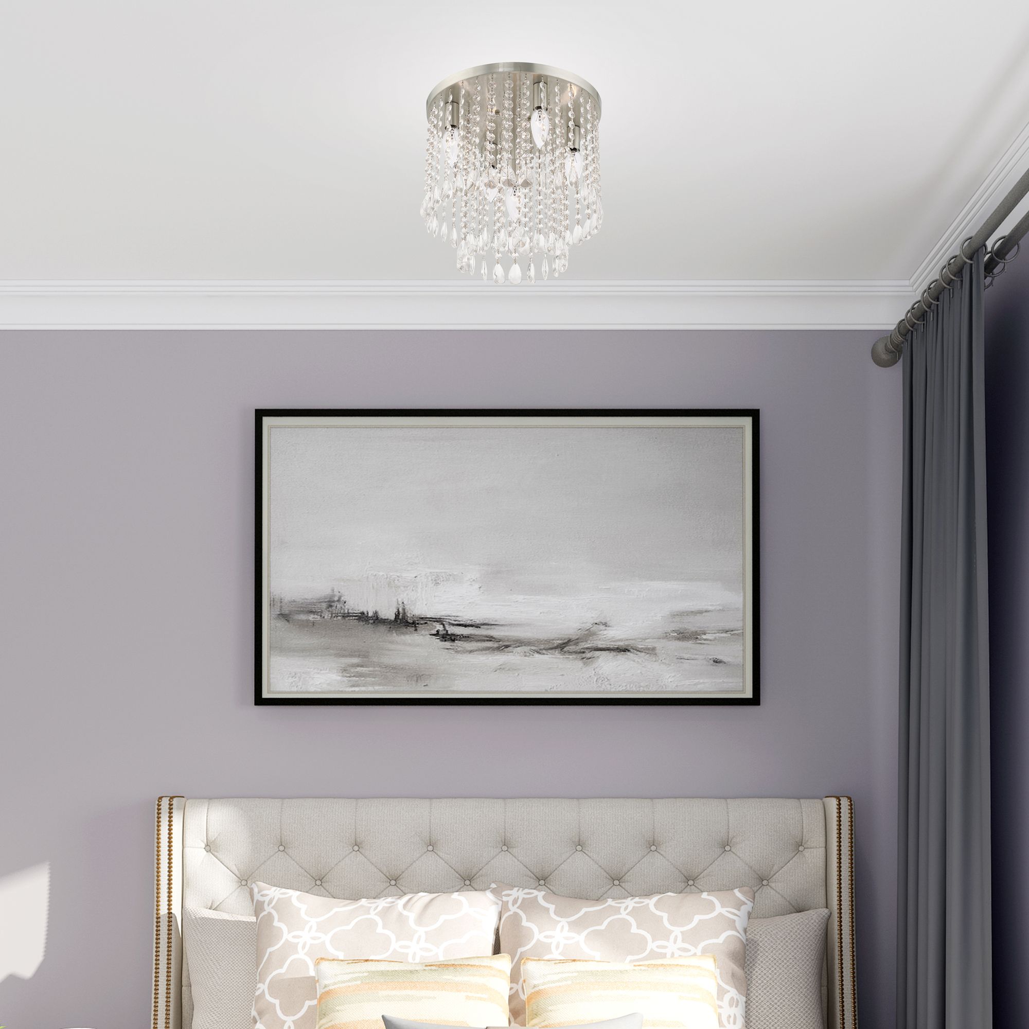 Elizabeth 5 Light Brushed Nickel Ceiling Mount