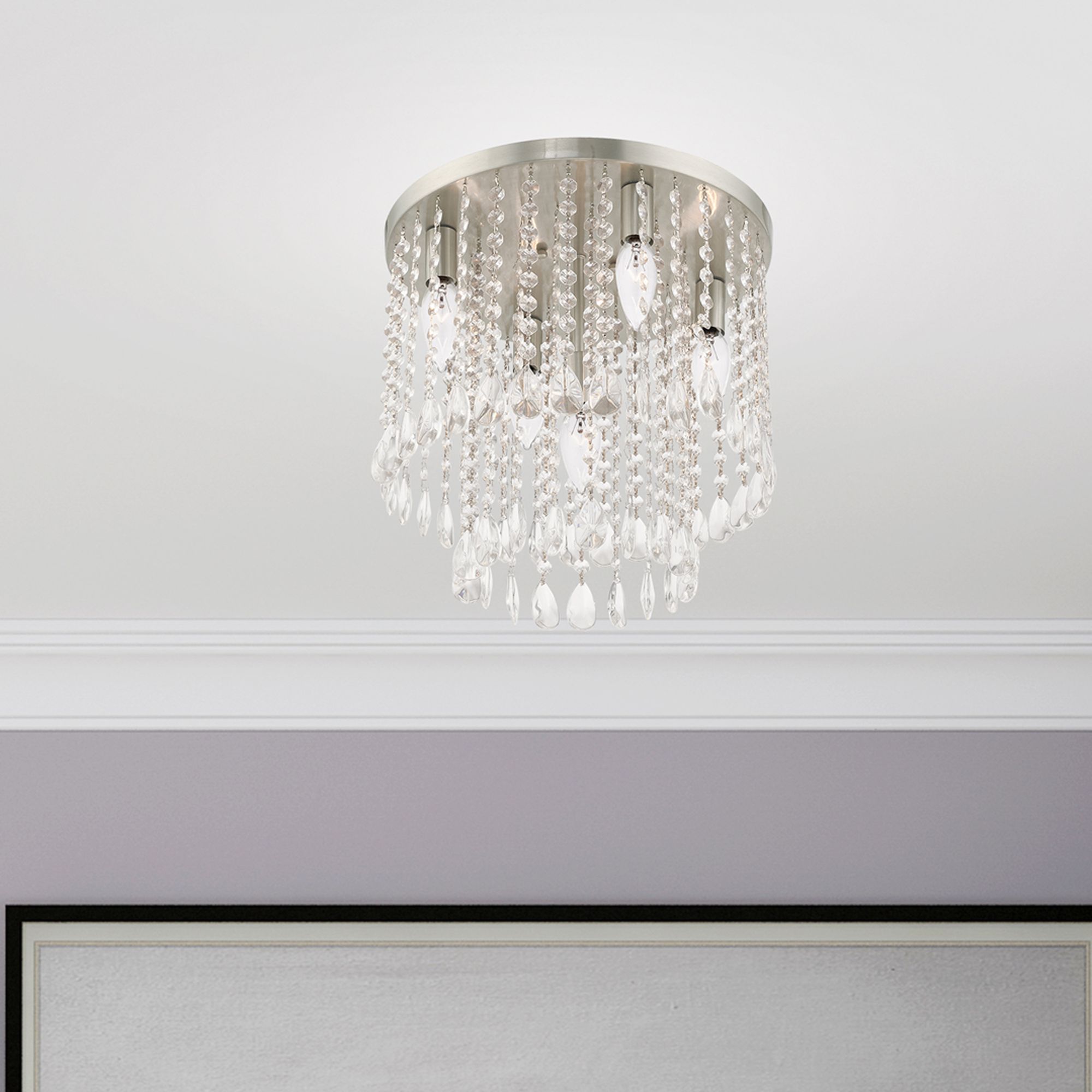 Elizabeth 5 Light Brushed Nickel Ceiling Mount