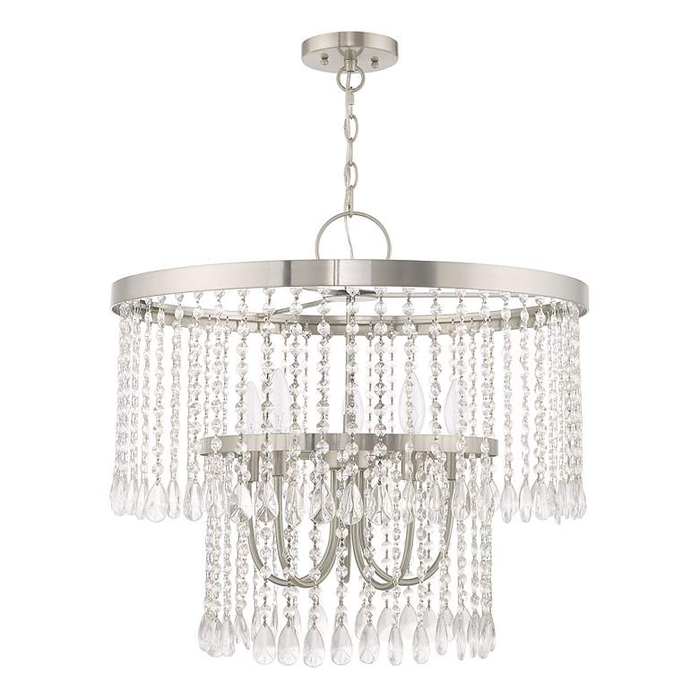Image 4 Elizabeth 5 Light Brushed Nickel Pendant Chandelier more views