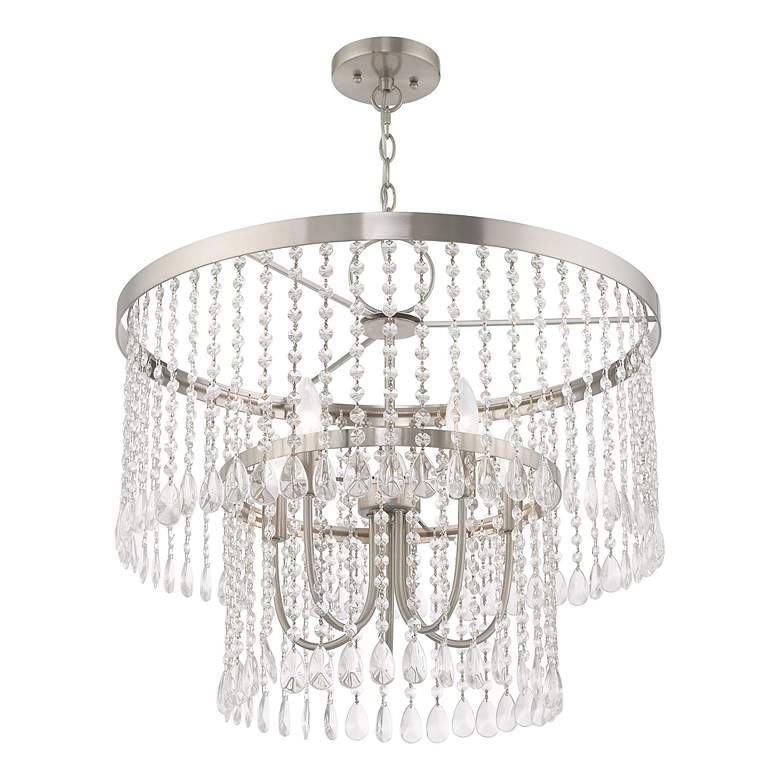 Image 6 Elizabeth 5 Light Brushed Nickel Pendant Chandelier more views