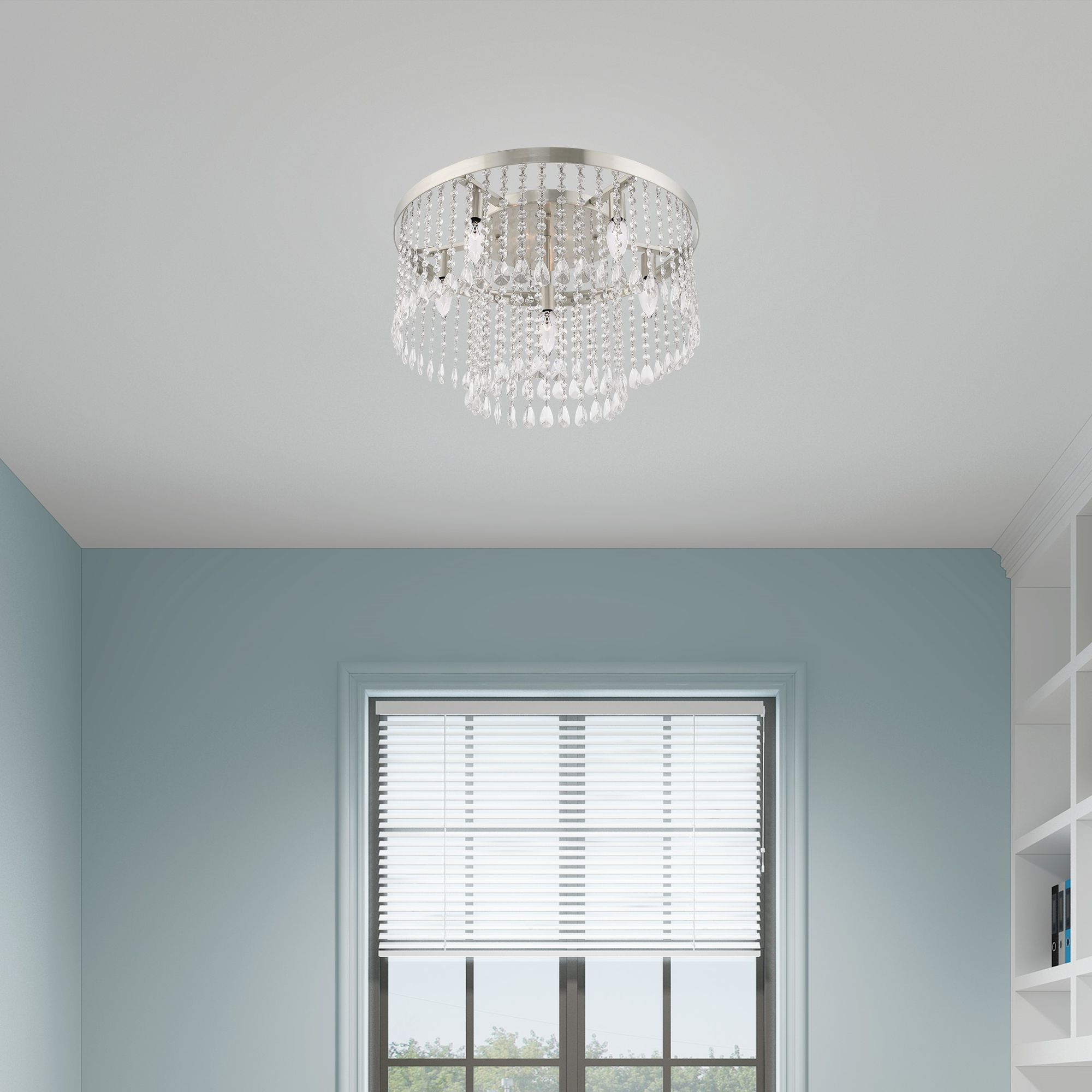 Elizabeth 6 Light Brushed Nickel Ceiling Mount