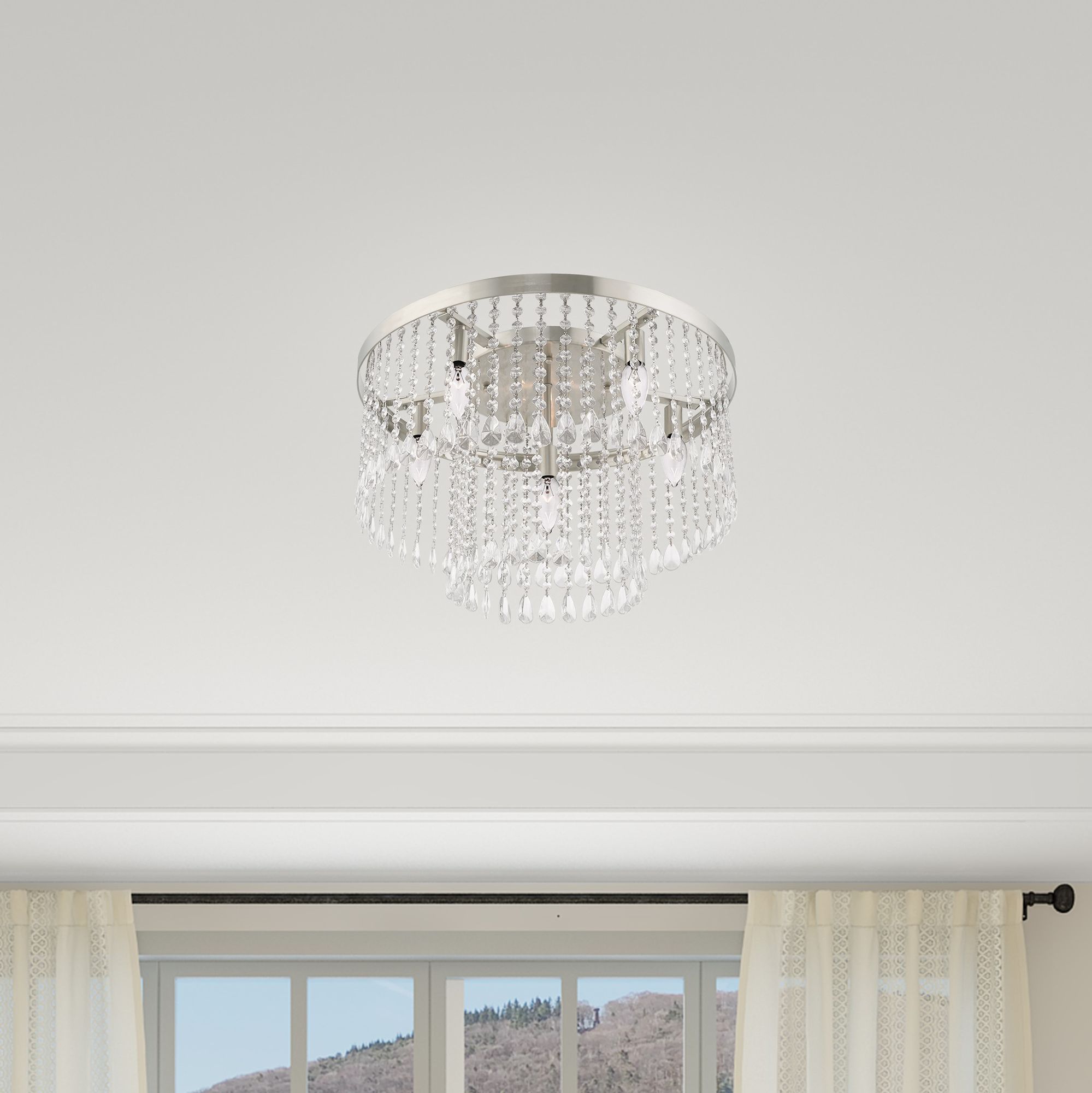 Elizabeth 6 Light Brushed Nickel Ceiling Mount