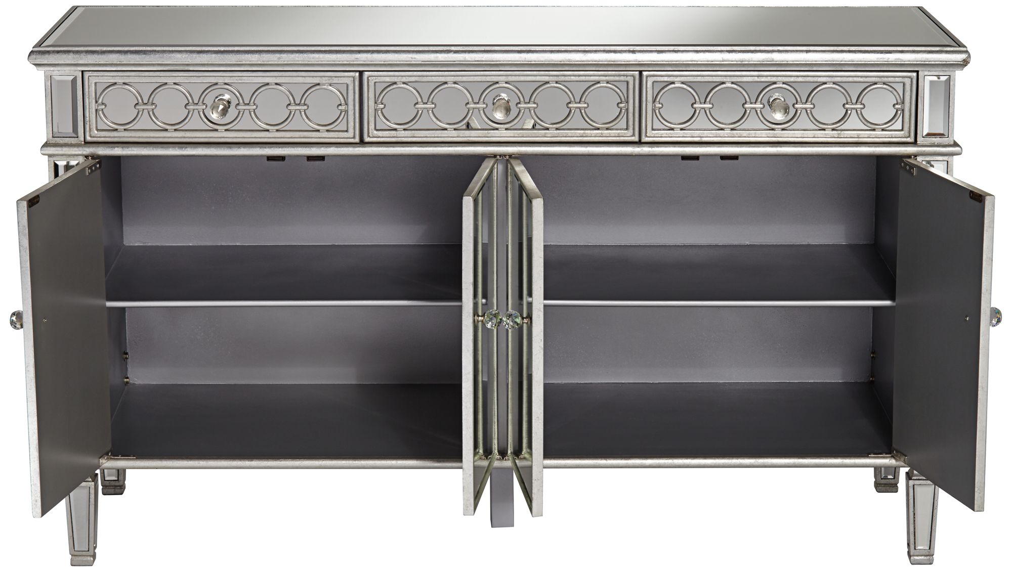 buffet table silver