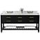 Elizabeth 72" W Double Sink Black Onyx Bath Vanity Set with Gold Hardw