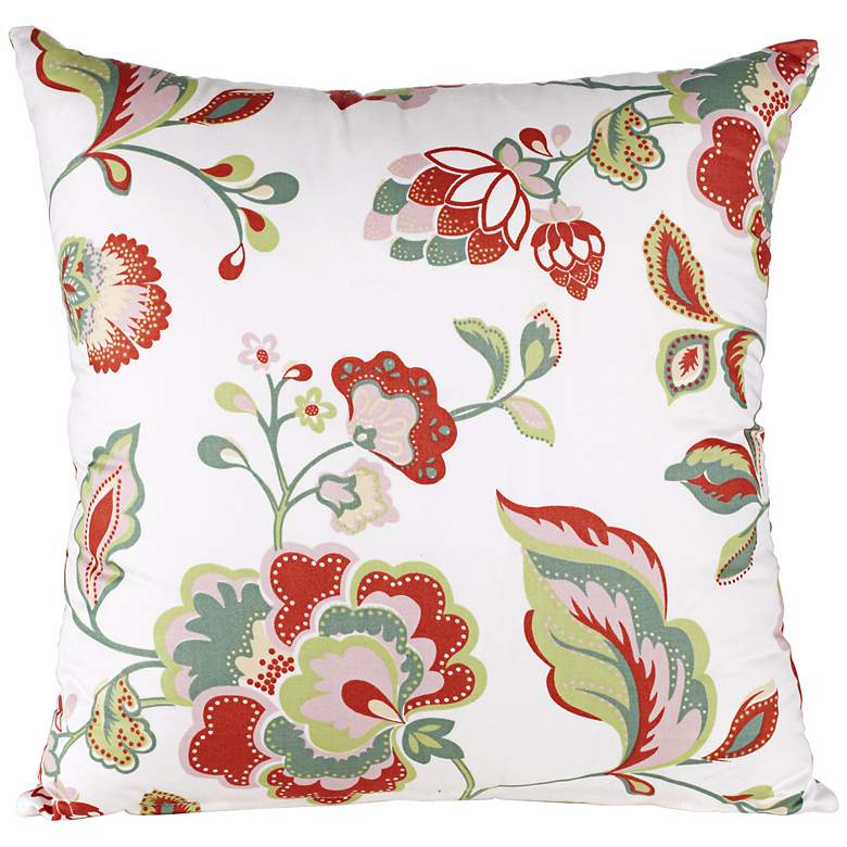 Image 1 Elizabeth Floral Print 18 inch Square Throw Pillow