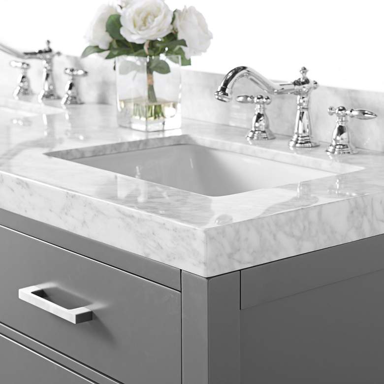 Elizabeth Sapphire Gray 60&quot; Marble-Top Double Sink Vanity more views