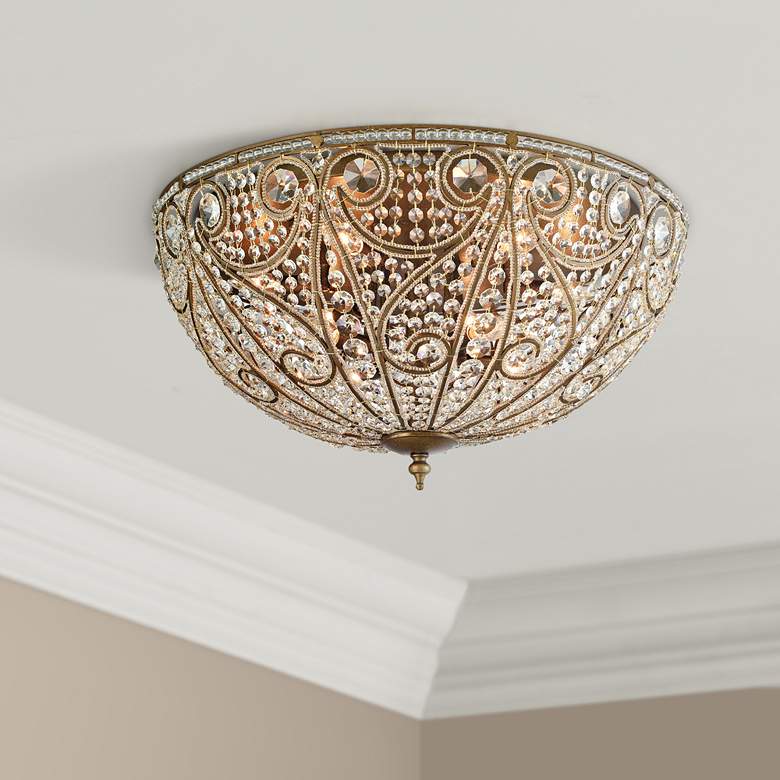 Image 1 Elizabethan 28 inch Wide Dark Bronze 10-Light Ceiling Light