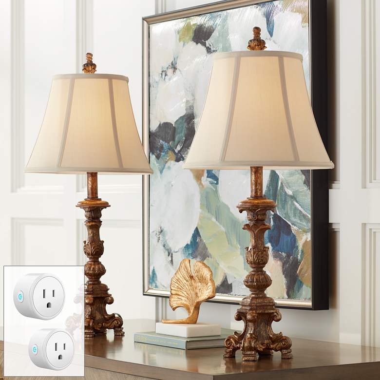Image 1 Elize Bronze Table Lamps Set of 2 with WiFi Smart Sockets
