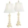 Elize French White Traditional Candlestick Lamps Set of 2