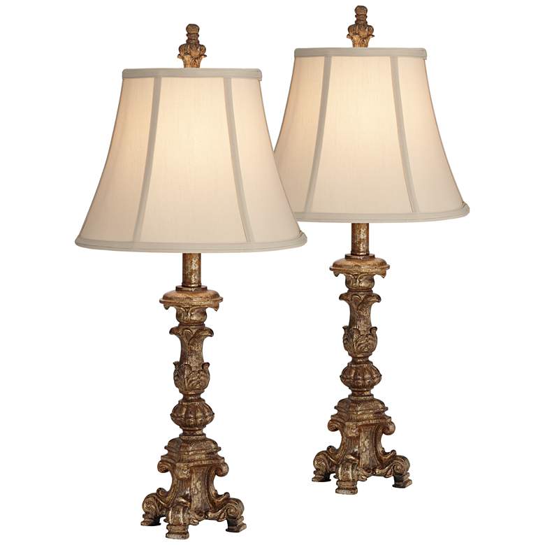 Image 2 Elize Traditional Bronze Finish Table Lamps Set of 2