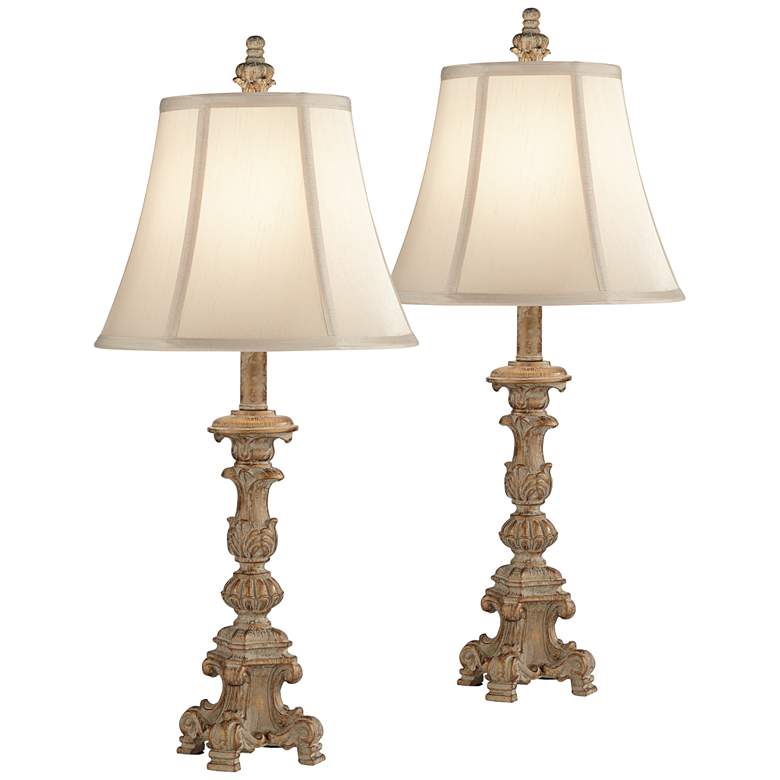 Image 2 Elize White-Washed Table Lamps Set of 2 with Smart Sockets