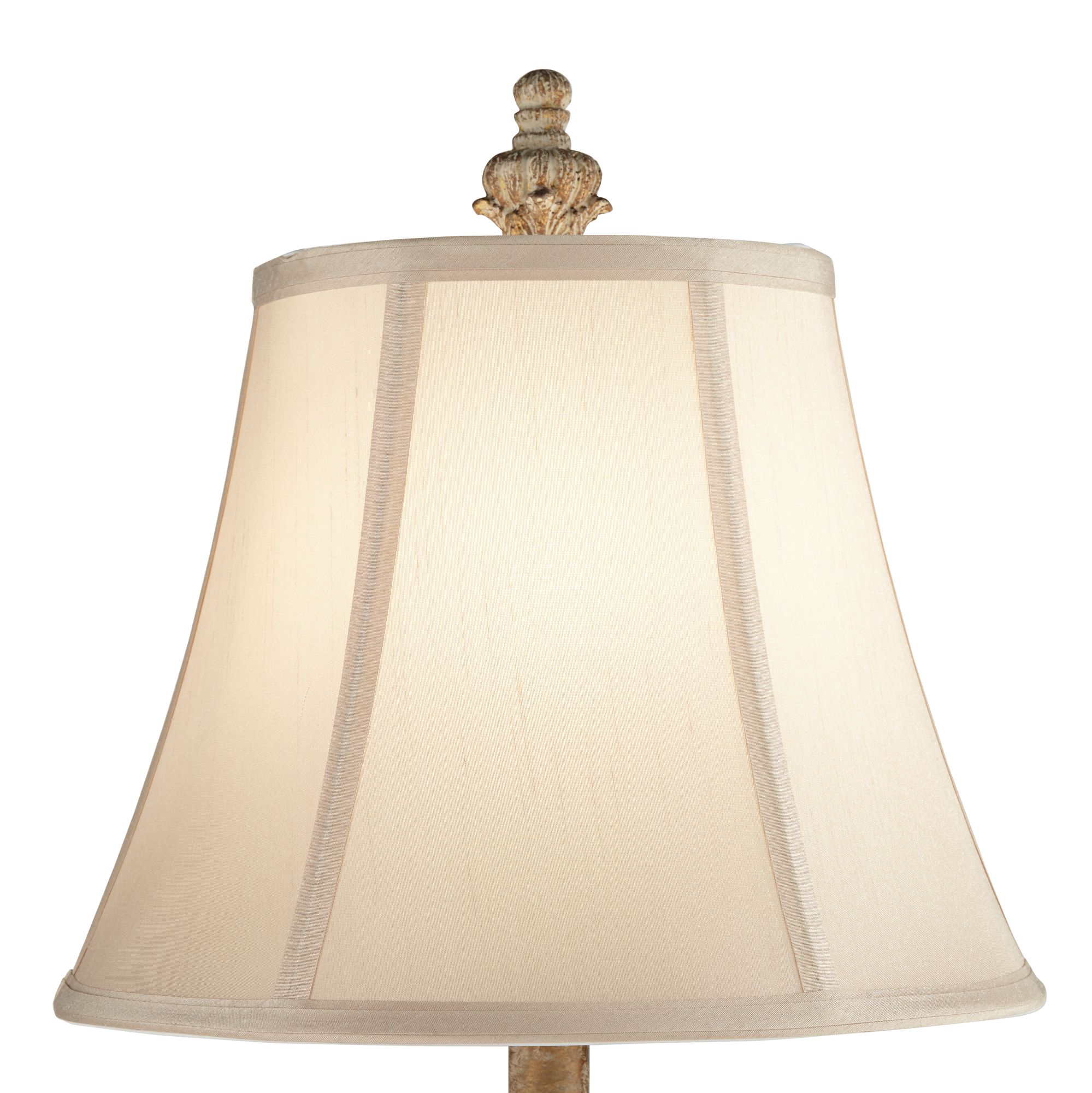 Elize Whitewash Candlestick Lamp Set with Table Top Dimmers 80Y98