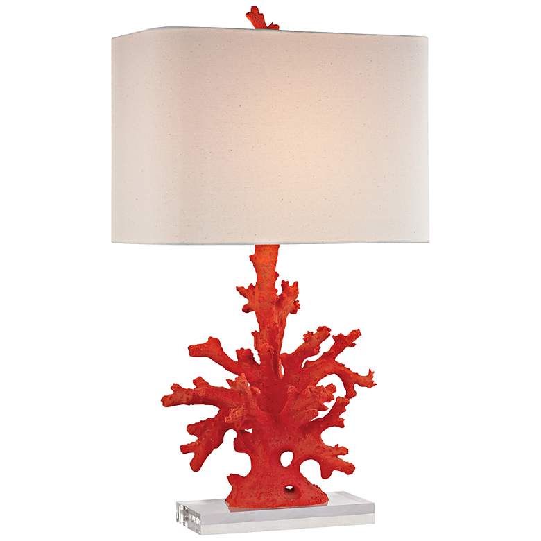 Image 1 Elk Lighting 28" Coastal Red Coral Table Lamp