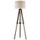Elk Lighting 62" High Black and Wood Brace Tripod Floor Lamp