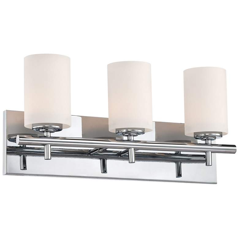 Image 1 Elk Lighting Barro 19" Wide 3-Light White Glass and Chrome Bath Light