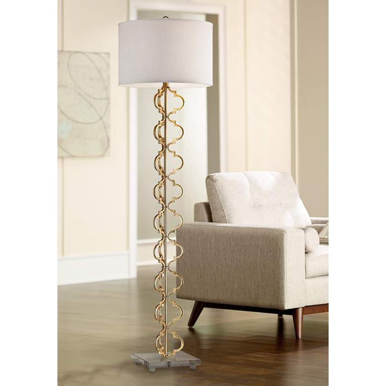 Image 1 Elk Lighting Castile 62" High Gold Leaf Metal Floor Lamp