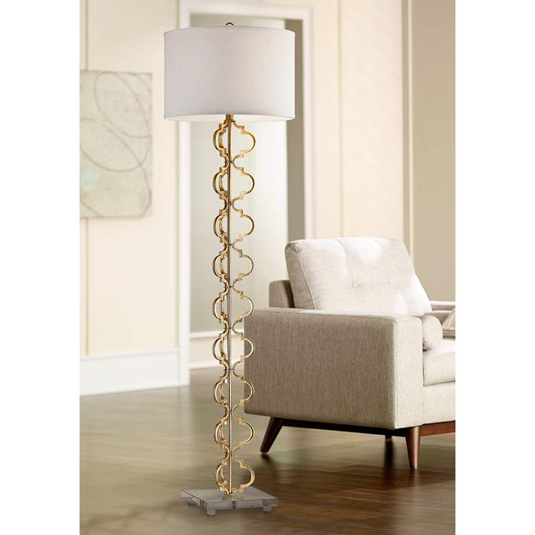 Image 1 Elk Lighting Castile 62 inch High Gold Leaf Metal Floor Lamp