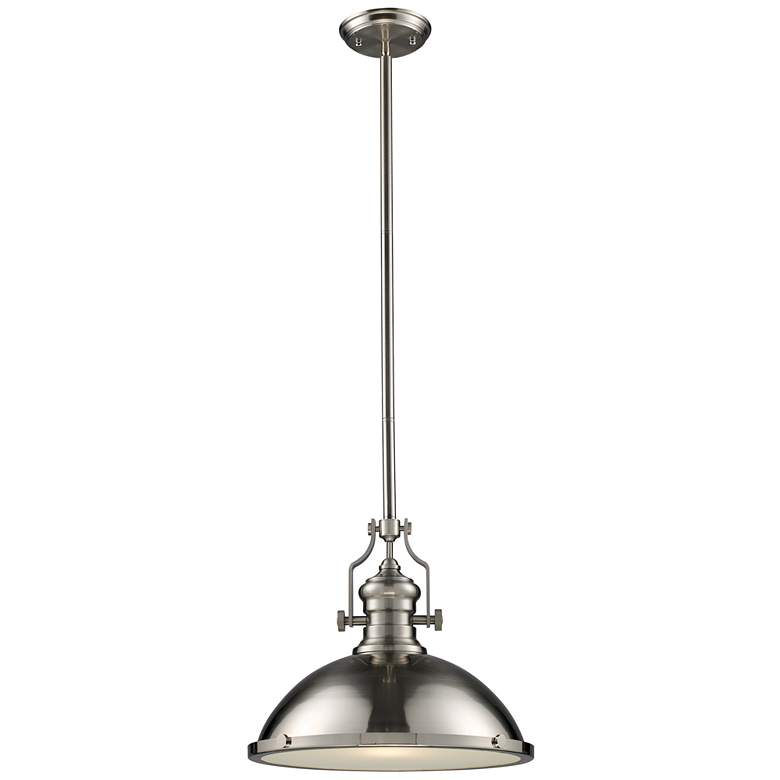 Image 1 Elk Lighting Chadwick 17" Wide Satin Nickel Industrial Pendant Light