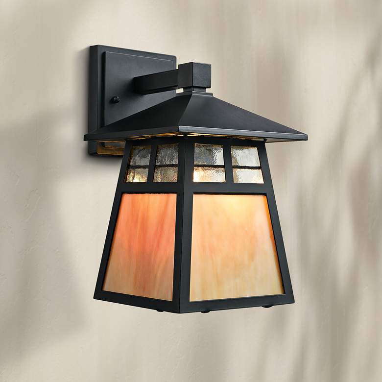 Image 1 Elk Lighting Cottage 11 inch Mission Style Matte Black Outdoor Wall Light