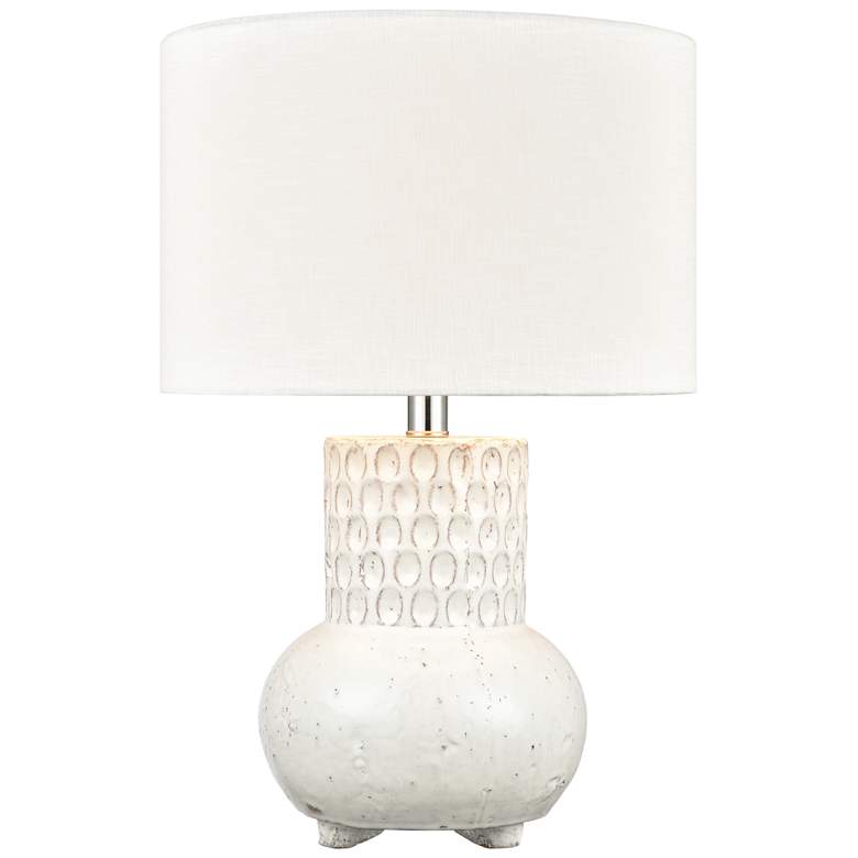 Image 1 Elk Lighting Delia 21" High White Earthenware Ceramic Table Lamp