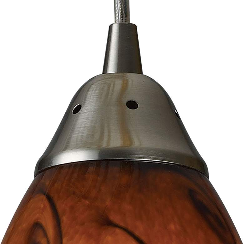 Image 5 Elk Lighting Galaxy 5" Satin Nickel and Brown Art Glass Mini Pendant more views