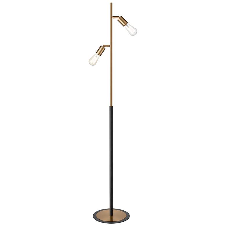 Image 1 Elk Lighting Kelston 62 inch High 2-Light Gold and Matte Black Floor Lamp