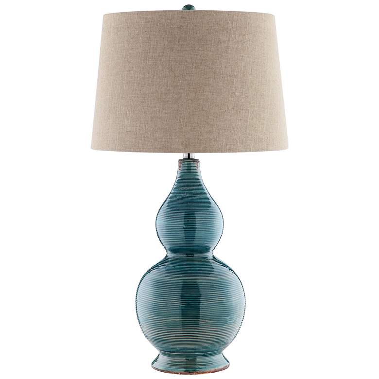 Image 1 Elk Lighting Lara 31 3/4 inch High Modern Blue Ceramic Gourd Table Lamp