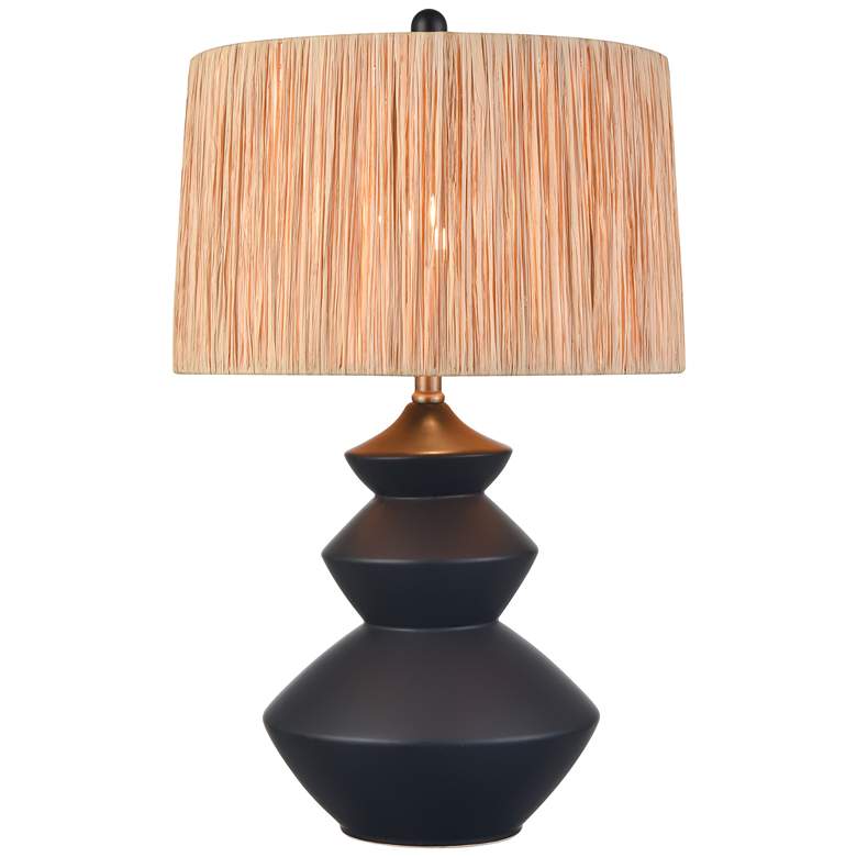 Image 1 Elk Lighting Lombard 27" High Earthenware Black Modern Table Lamp