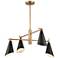 Elk Lighting Luca 26" Wide 4-Light Brass and Black Modern Chandelier