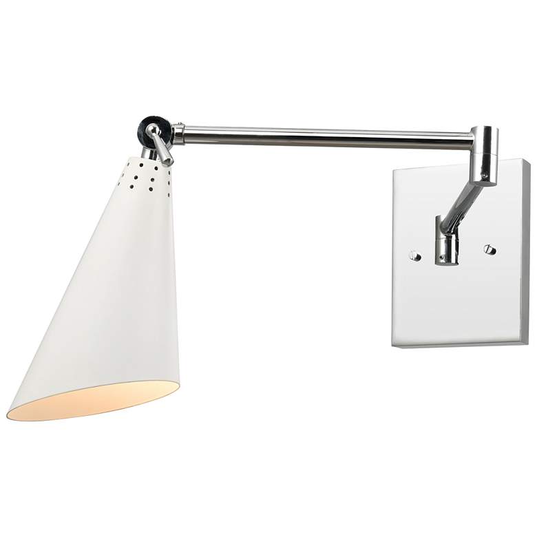 Image 1 Elk Lighting Luca 9 inch Polished Chrome and White Modern Wall Sconce