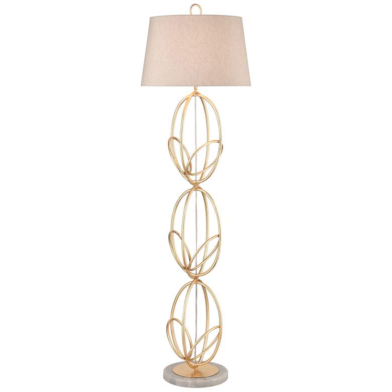 Image 1 Elk Lighting Morely 63 inch Geometric Spiral Gold Floor Lamp with LED Bulb
