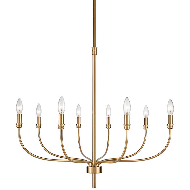 Image 2 Elk Lighting Newland 34" Satin Brass Curved Arm 8-Light Chandelier