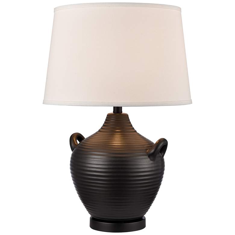 Image 1 Elk Lighting Oxford 25" High Black Finish Rustic Jar Table Lamp