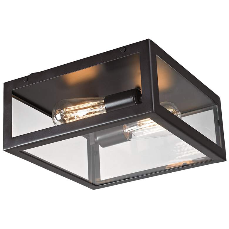 Image 1 Elk Lighting Parameters 12" Bronze and Clear Glass Cube Ceiling Light