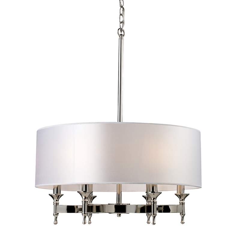 Image 3 Elk Lighting Pembroke 6-Light 24" Wide Polished Nickel Drum Chandelier