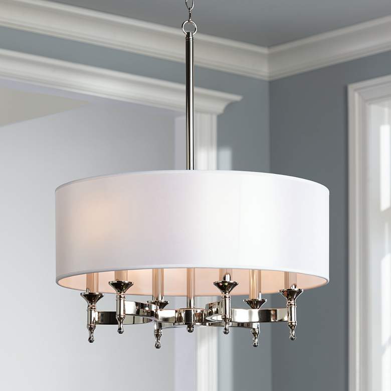 Image 2 Elk Lighting Pembroke 6-Light 24" Wide Polished Nickel Drum Chandelier