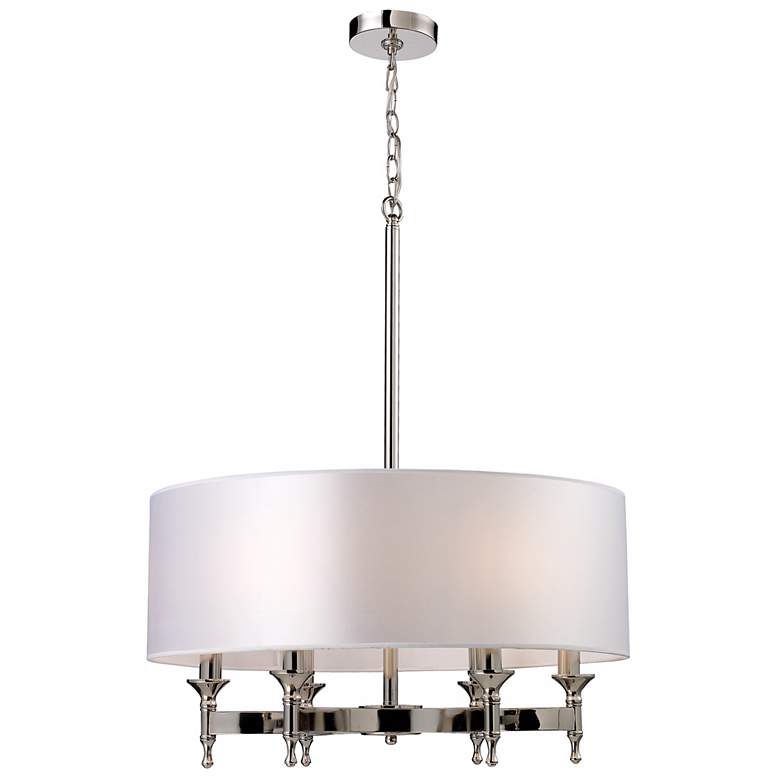 Image 4 Elk Lighting Pembroke 6-Light 24" Wide Polished Nickel Drum Chandelier more views
