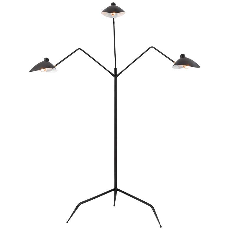 Image 1 Elk Lighting Risley 81 1/2 inch Matte Black 3-Arm LED Tripod Floor Lamp