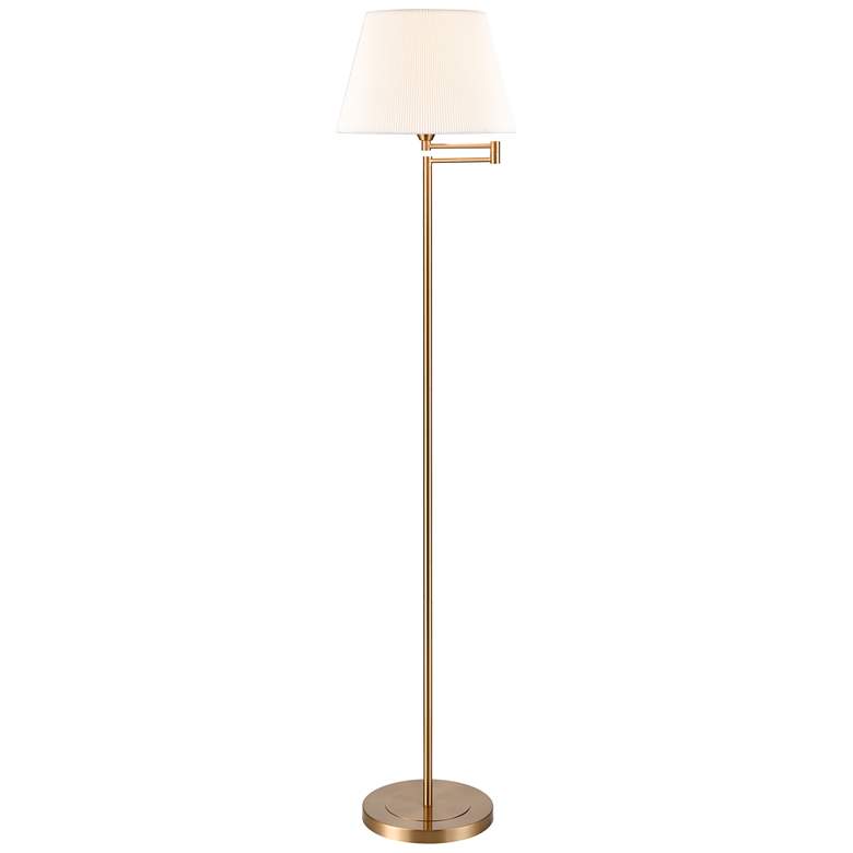 Image 1 Elk Lighting Scope 65" Aged Brass Swing Arm Floor Lamp with LED Bulb