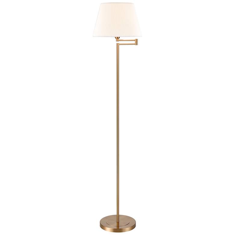 Image 1 Elk Lighting Scope 65" High Aged Brass Swing Arm Floor Lamp