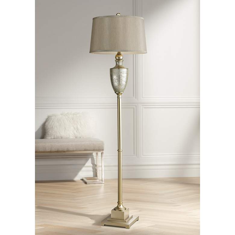 Image 1 Elk Lighting Traditional Metal Floor Lamp with Mercury Glass Accent