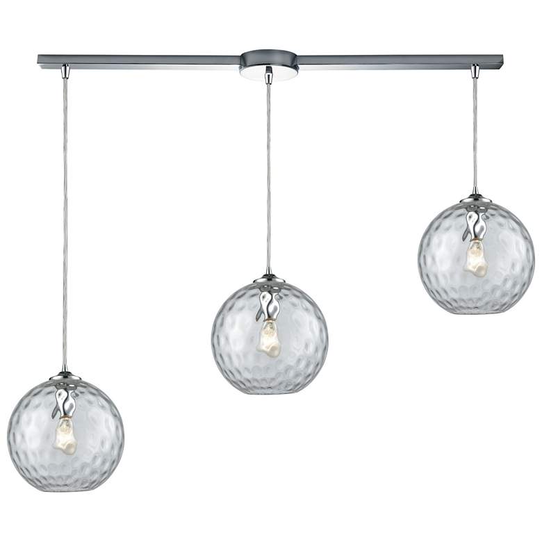 Image 1 Elk Lighting Watersphere 36" Chrome and Clear Dimpled Glass Pendant