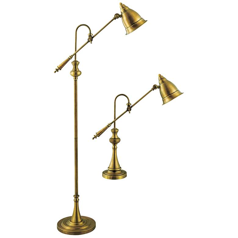 Image 1 Elk Lighting Watson Classic Brass Finish Floor and Table Lamps Set of 2