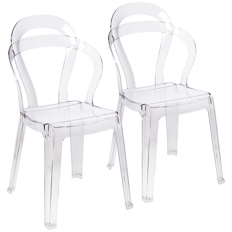 Image 1 Elka Clear Transparent Indoor-Outdoor Chair Set of 2