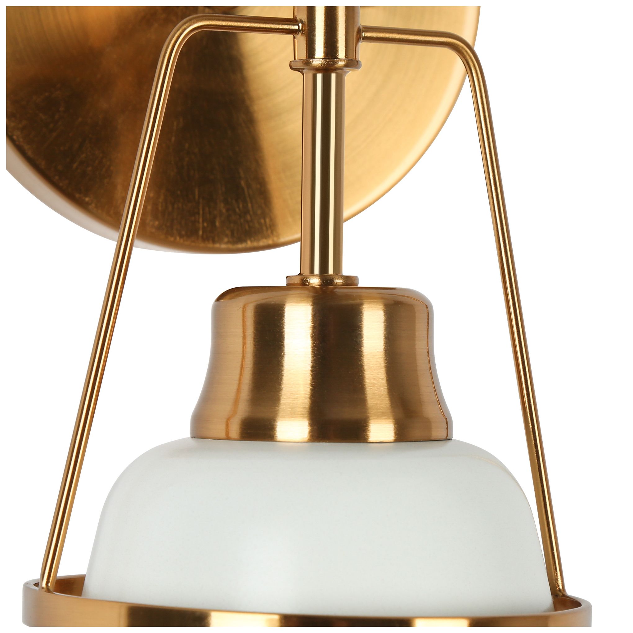 Image 4 Elkin 4.7"W 1-Light White Brass Metal Cone Wall Sconce more views