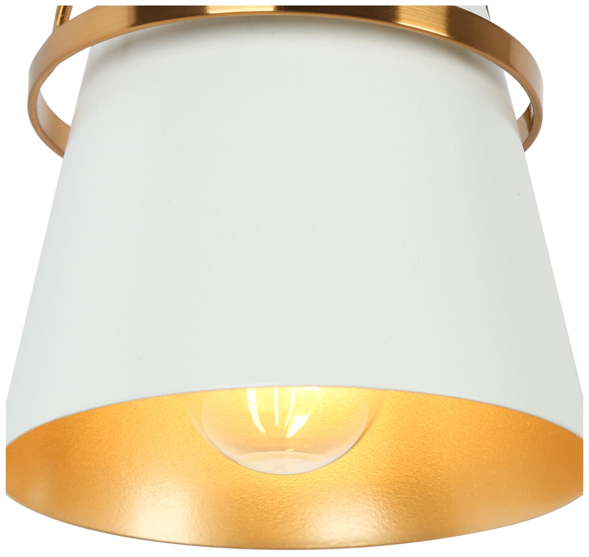 Image 5 Elkin 4.7"W 1-Light White Brass Metal Cone Wall Sconce more views